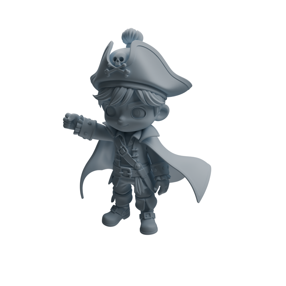 Detail view of MRY-SFW LYTR1090 Chibi Pirate Boy Character Modern Model 4 pcs Model