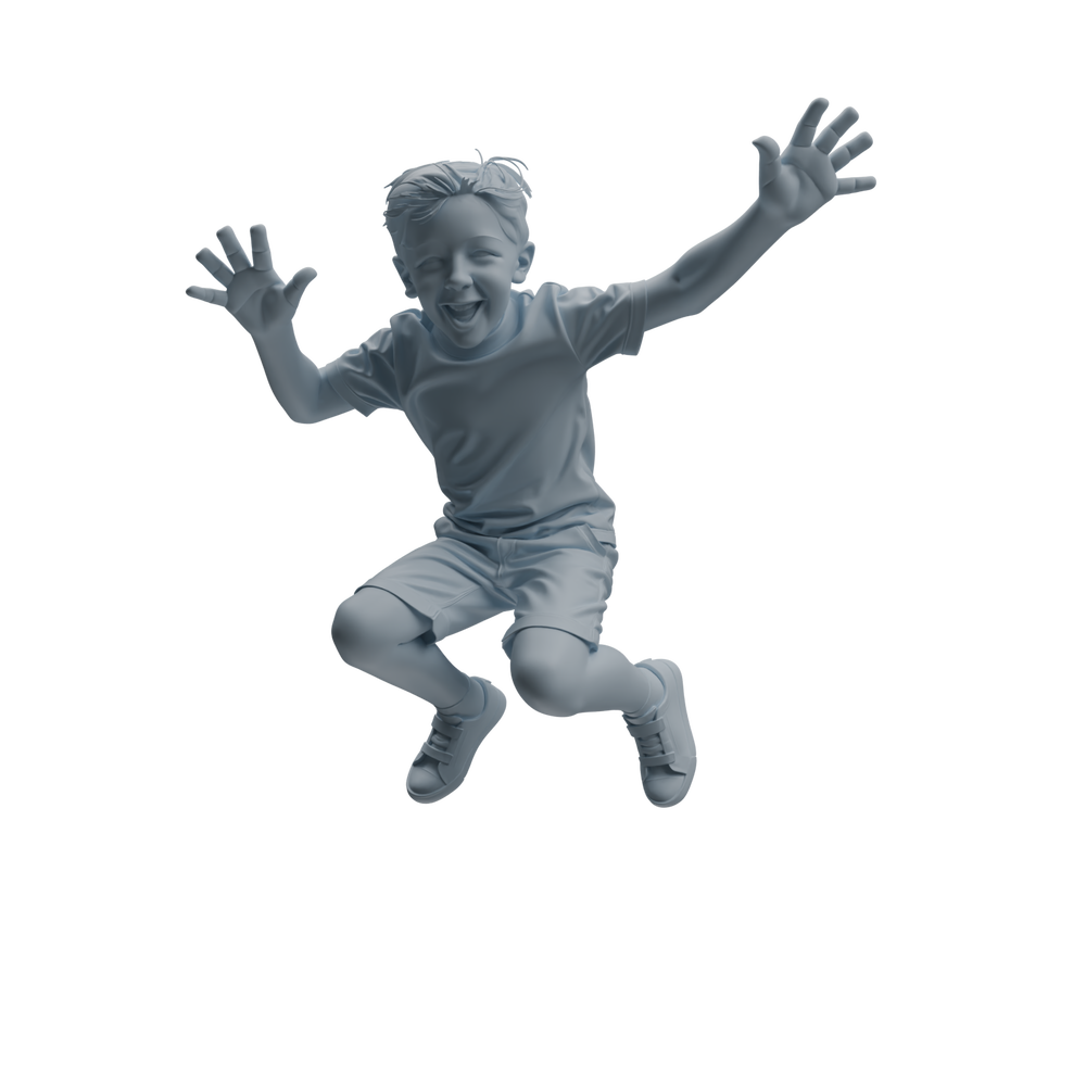Detail view of MRY-SFW LYTR1034 Joyful Kids Character Modern Model 4 pcs Model