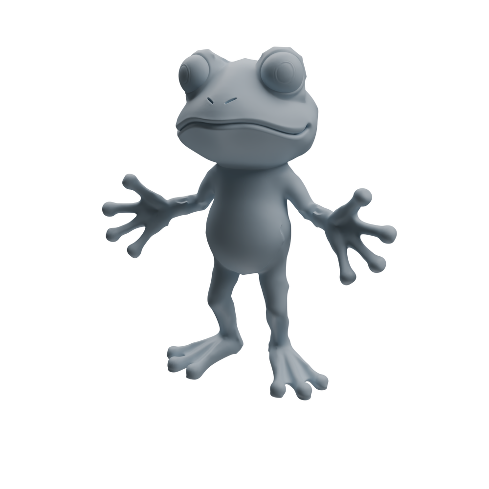 Detail view of MRY-SFW LYTR1052 Cartoon Frog Animal Modern Model 4 pcs Model