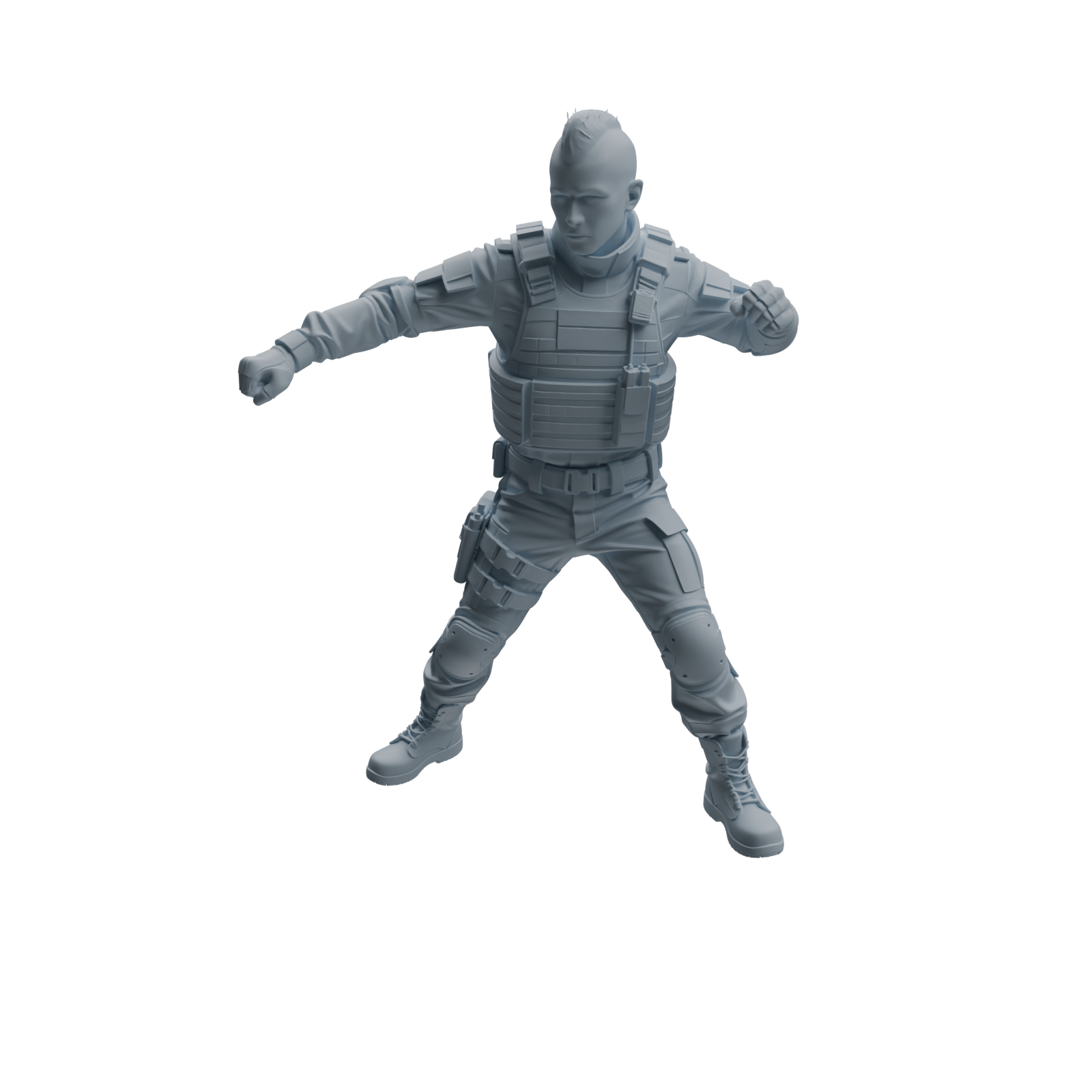 Detail view of MRY-SFW LYTR953 Combat Stance SWAT Officer Character Modern Model 4 pcs Model
