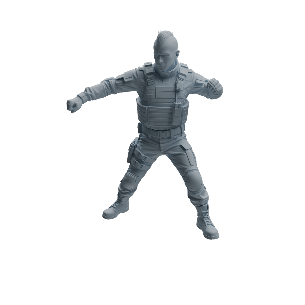 Detail view of MRY-SFW LYTR953 Combat Stance SWAT Officer Character Modern Model 4 pcs Model