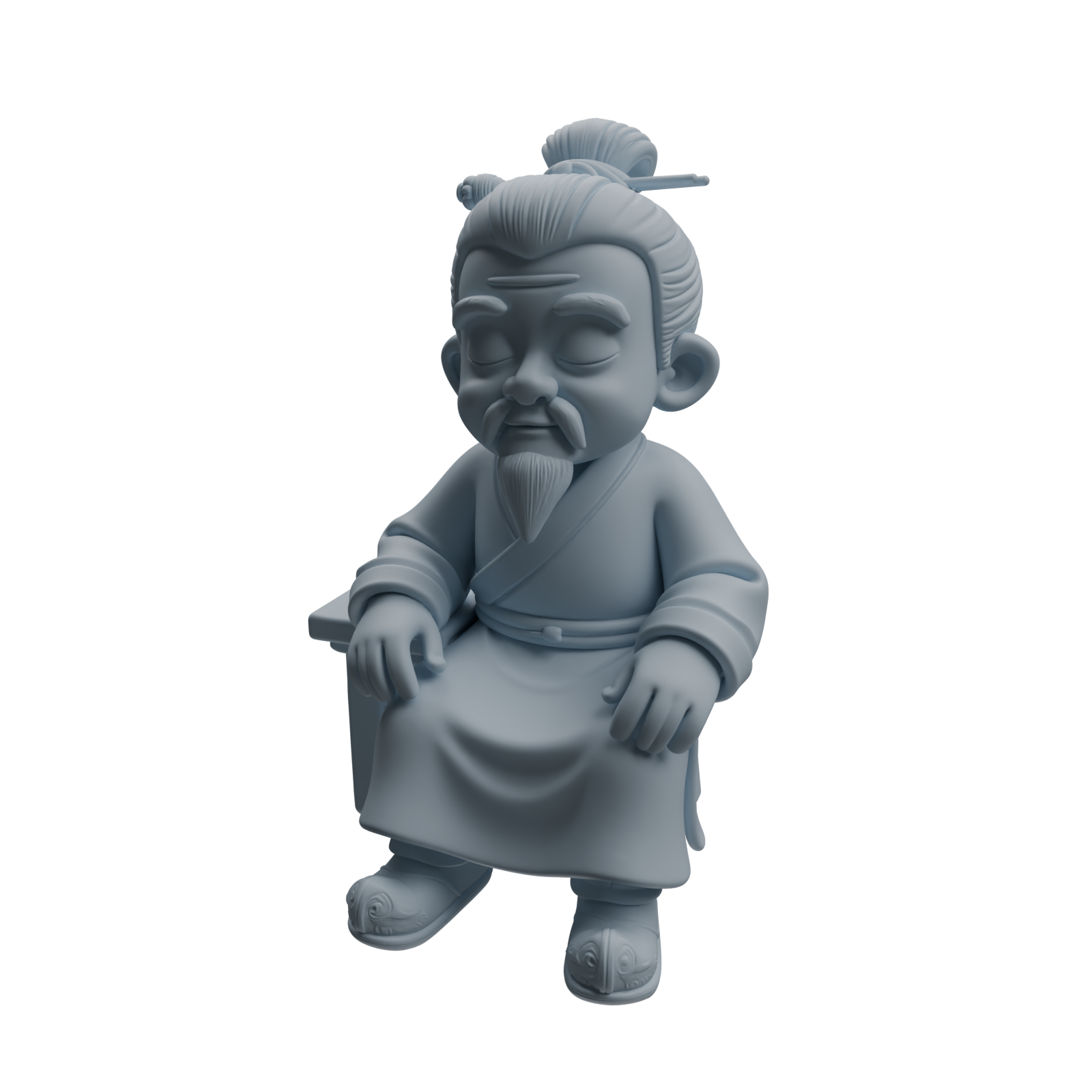 Detail view of MRY-SFW LYTR976 Ancient Scholar Tea Drinking Character Modern Model 4 pcs Model