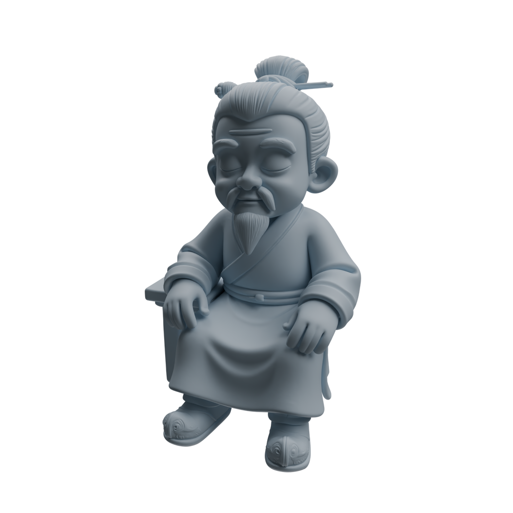 Detail view of MRY-SFW LYTR976 Ancient Scholar Tea Drinking Character Modern Model 4 pcs Model