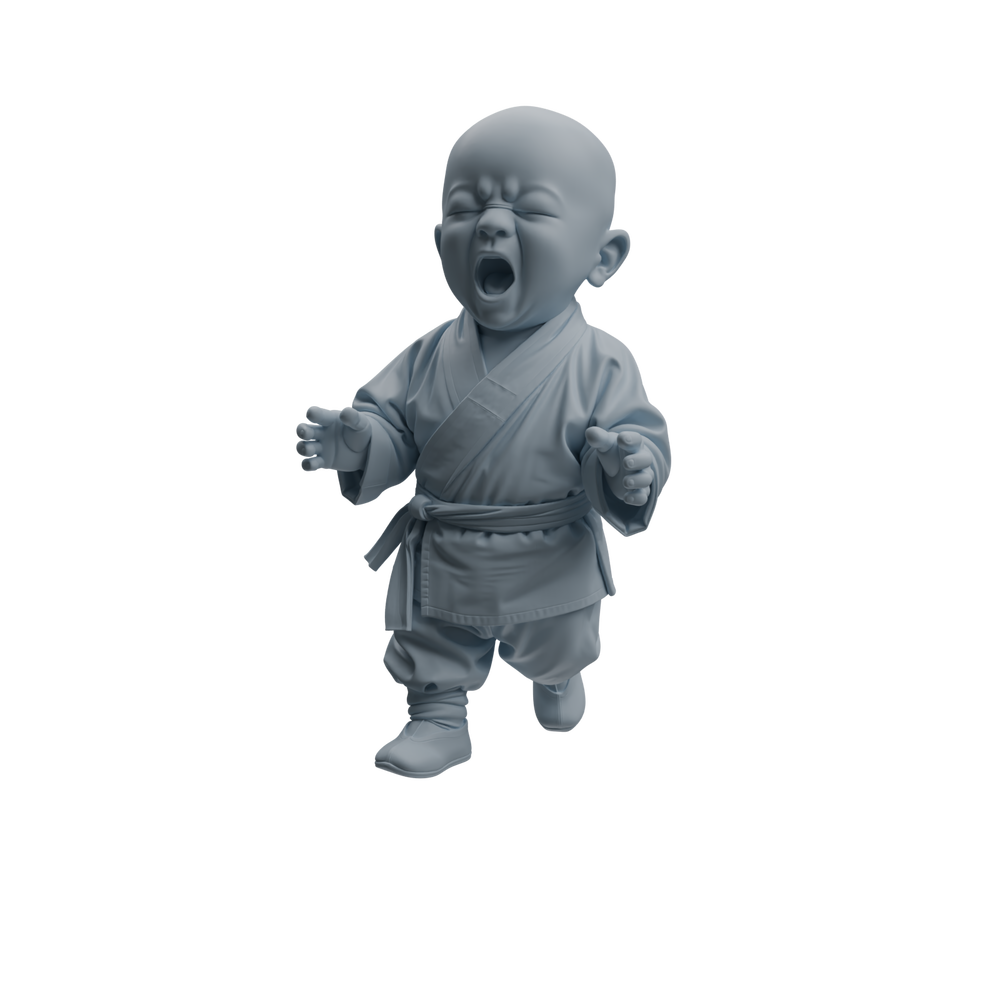 Detail view of MRY-SFW LYTR1069 Kung Fu Little Monk Character Modern Model 4 pcs Model
