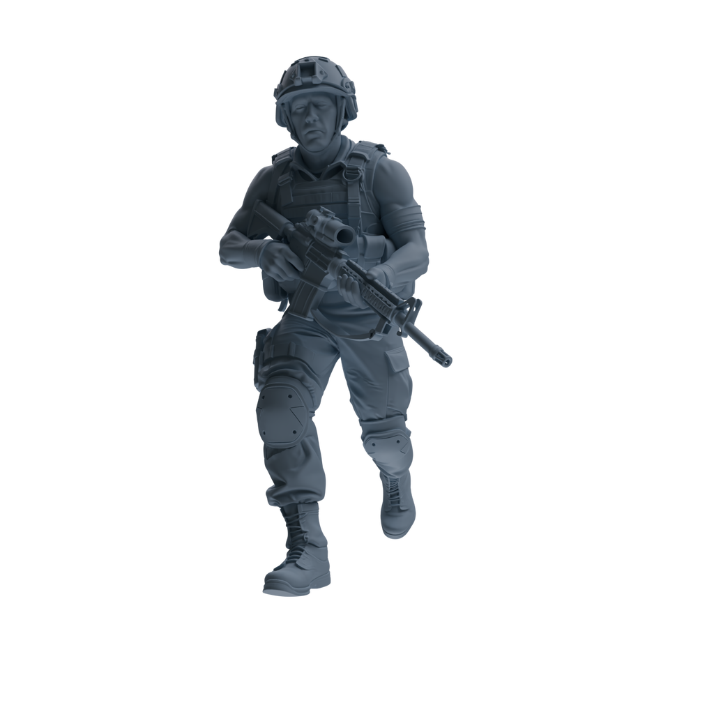 MRY-SFW SSTR181 Miniatures Soldier Model Kit Combat Soldier Pose Modern Model 6 pcs
