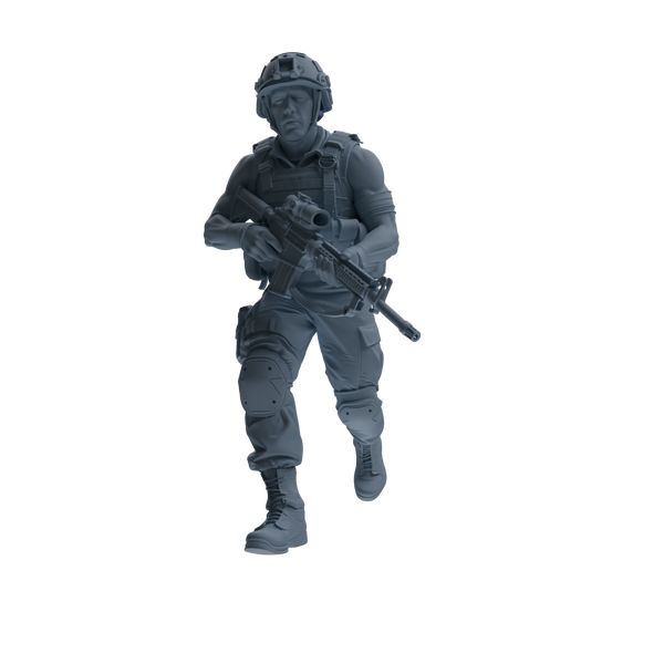MRY-SFW SSTR181 Miniatures Soldier Model Kit Combat Soldier Pose Modern Model 6 pcs