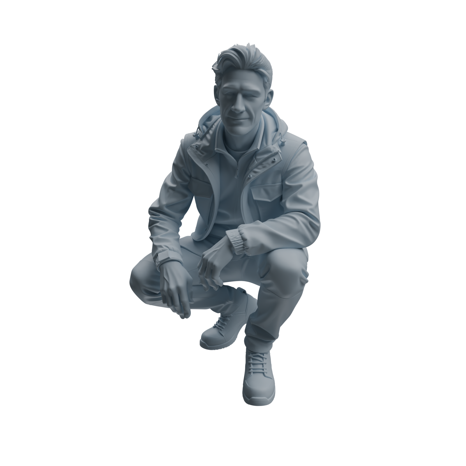 Detail view of MRY-SFW LYTR1012 Outdoor Casual Sitting Male Character Modern Model 4 pcs Model