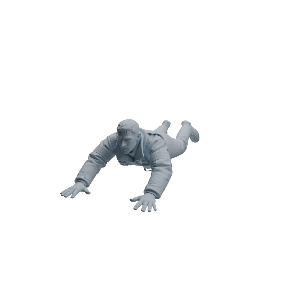 Detail view of MRY-SFW LYTR1068 Water Rescue Sitting Pose Firefighter Character Modern Model 4 pcs Model