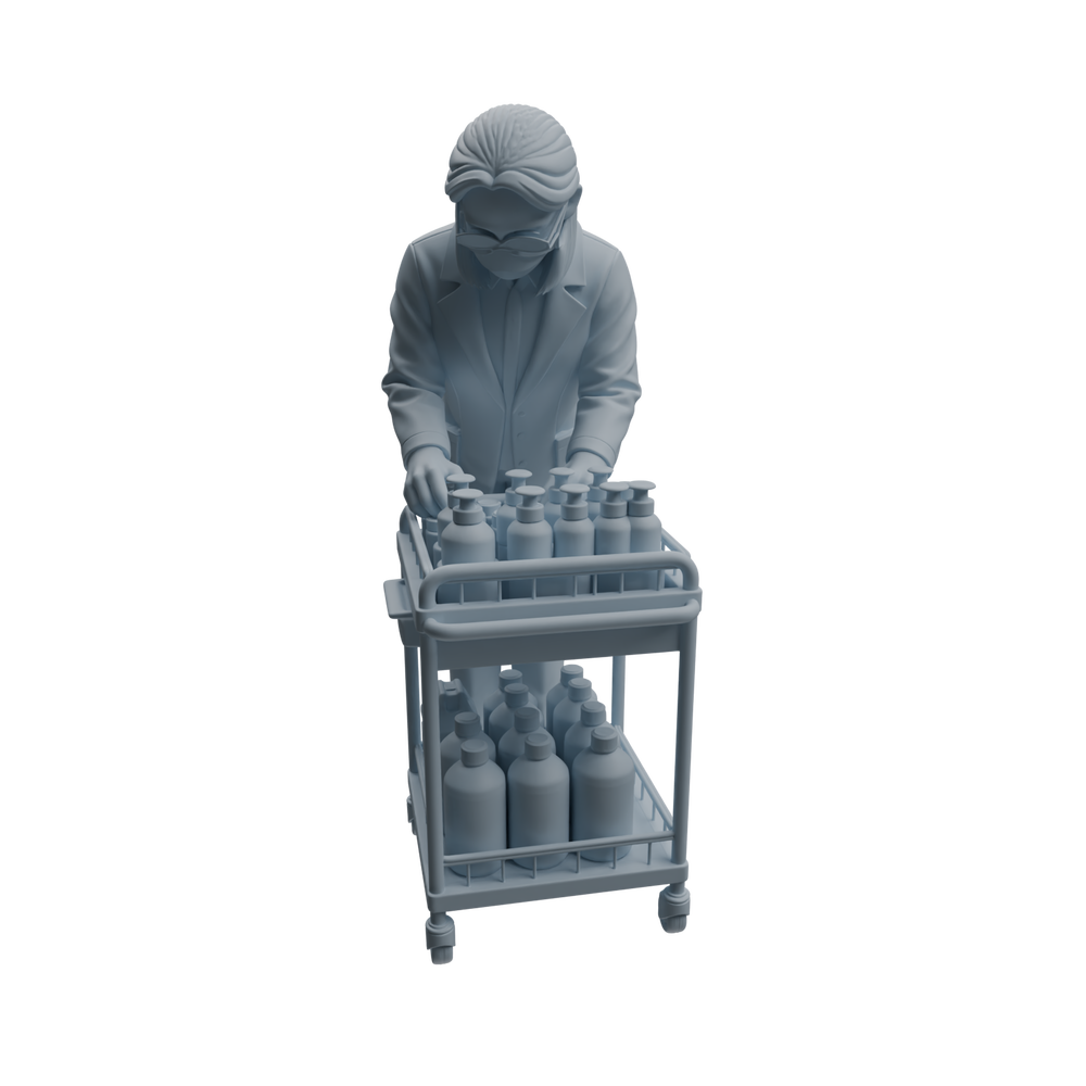 Detail view of MRY-SFW LYTR966 Lab-Operation Research Teacher Character Modern Model 4 pcs Model
