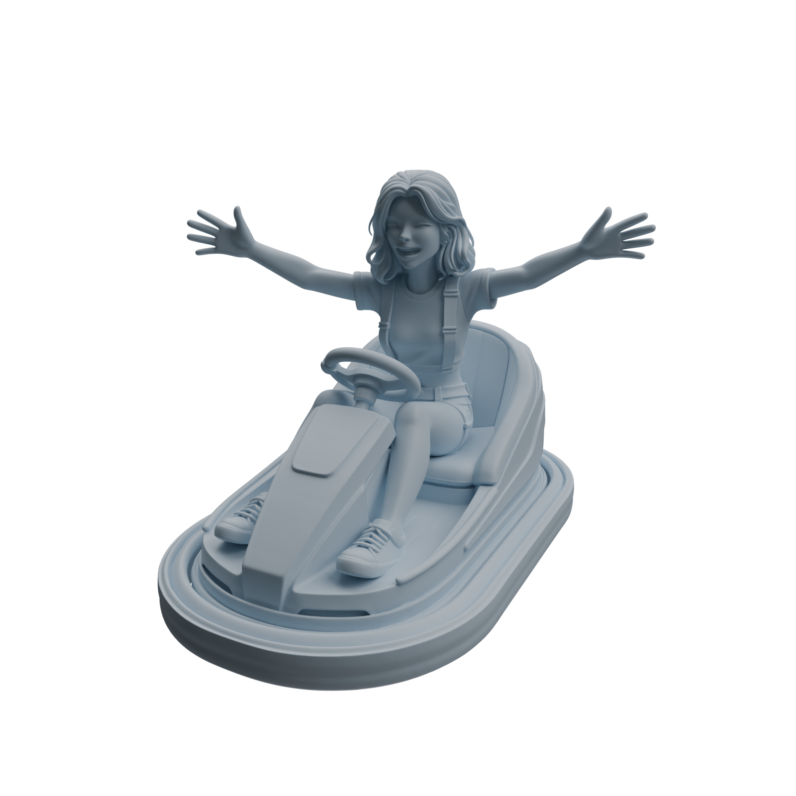 Detail view of MRY-SFW LYTR1051 Amusement Park Bumper Car Female Character Modern Model 4 pcs Model