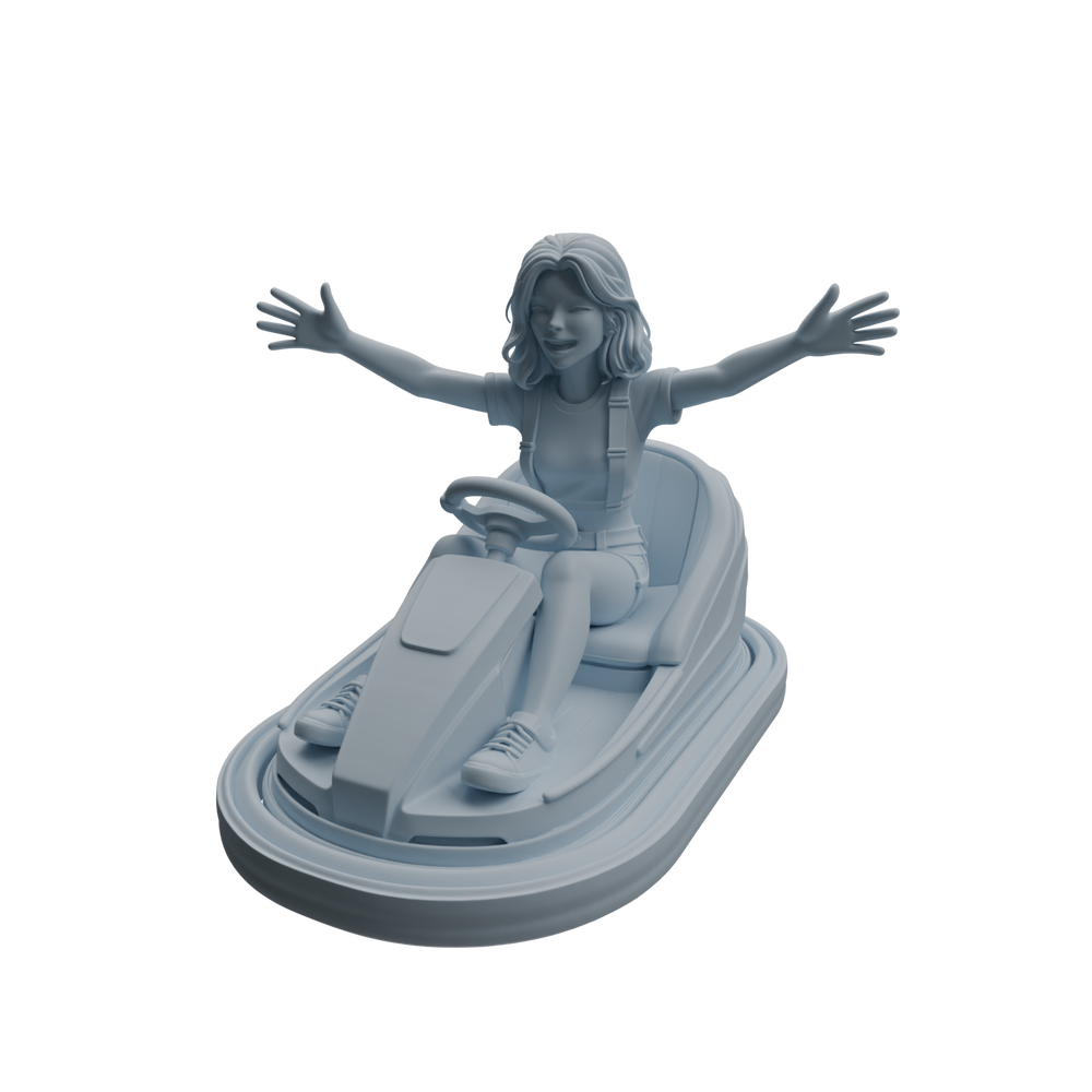 Detail view of MRY-SFW LYTR1051 Amusement Park Bumper Car Female Character Modern Model 4 pcs Model
