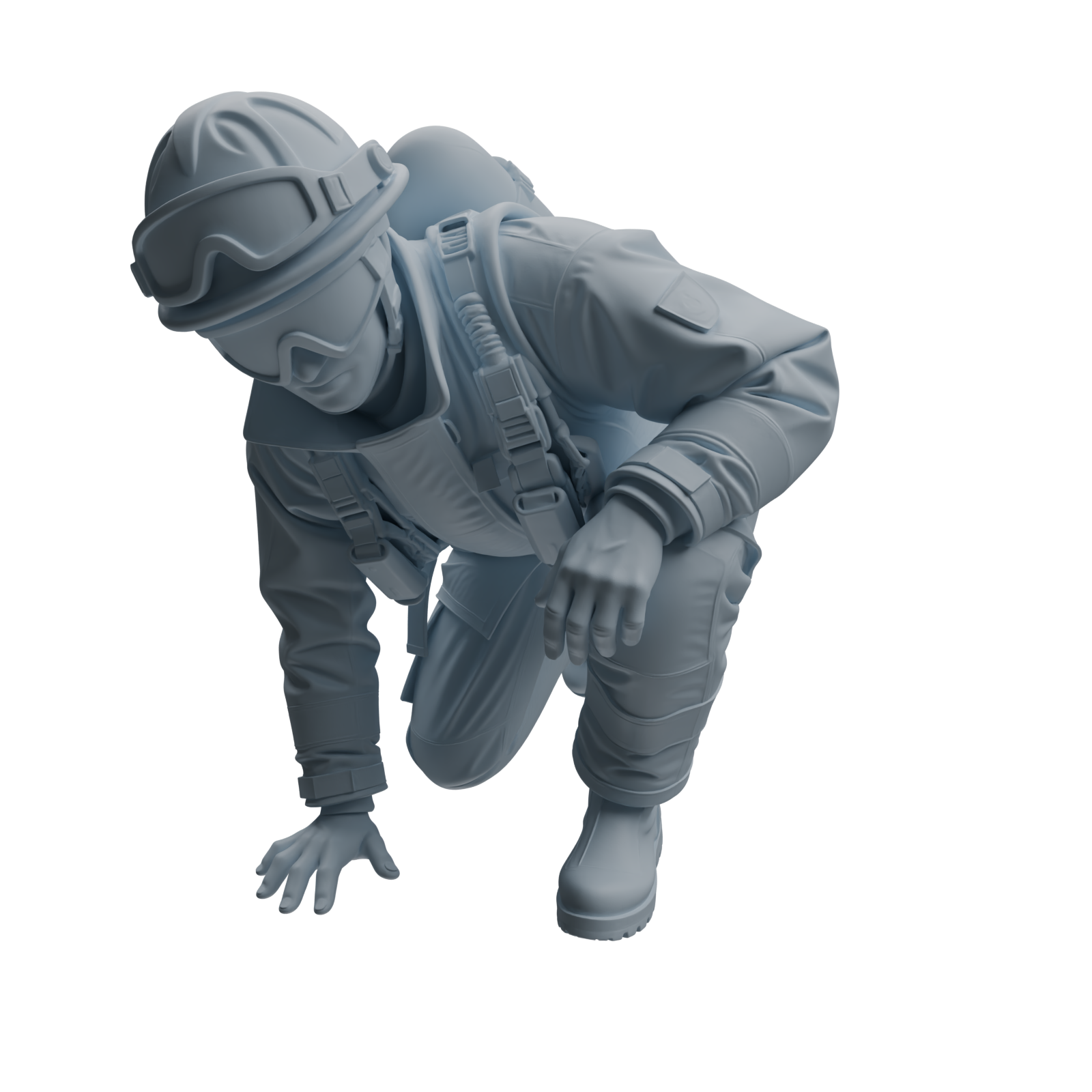 Detail view of MRY-SFW LYTR1066 Water Rescue Firefighter Character Modern Model 4 pcs Model