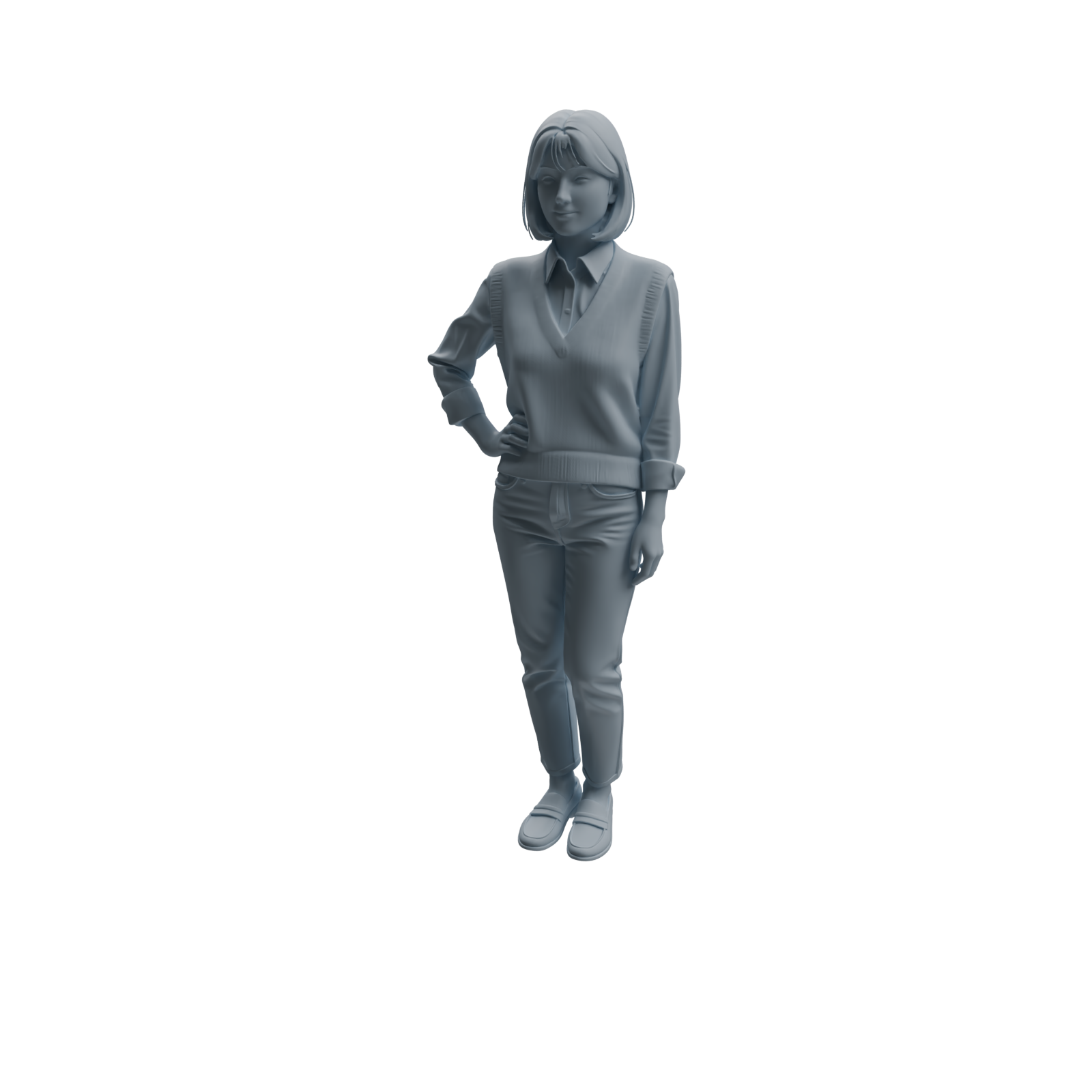 Detail view of MRY-SFW LYTR971 Lesson-Preparing Teacher Character Modern Model 4 pcs Model