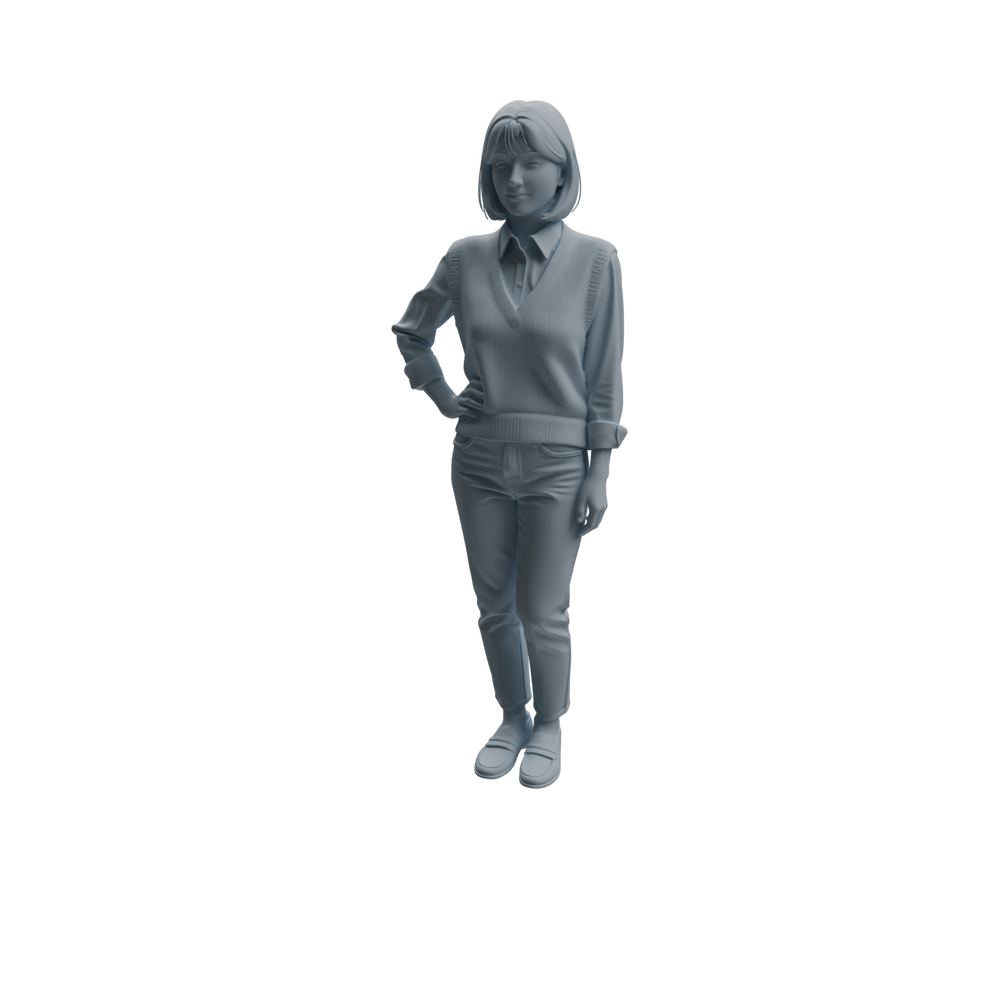 Detail view of MRY-SFW LYTR971 Lesson-Preparing Teacher Character Modern Model 4 pcs Model