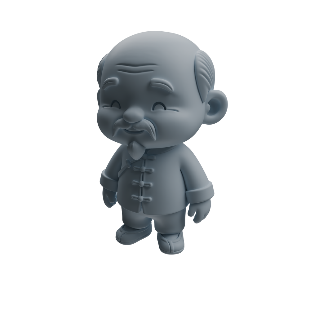 Detail view of MRY-SFW LYTR977 Traditional Chinese Elder Tea Character Modern Model 4 pcs Model