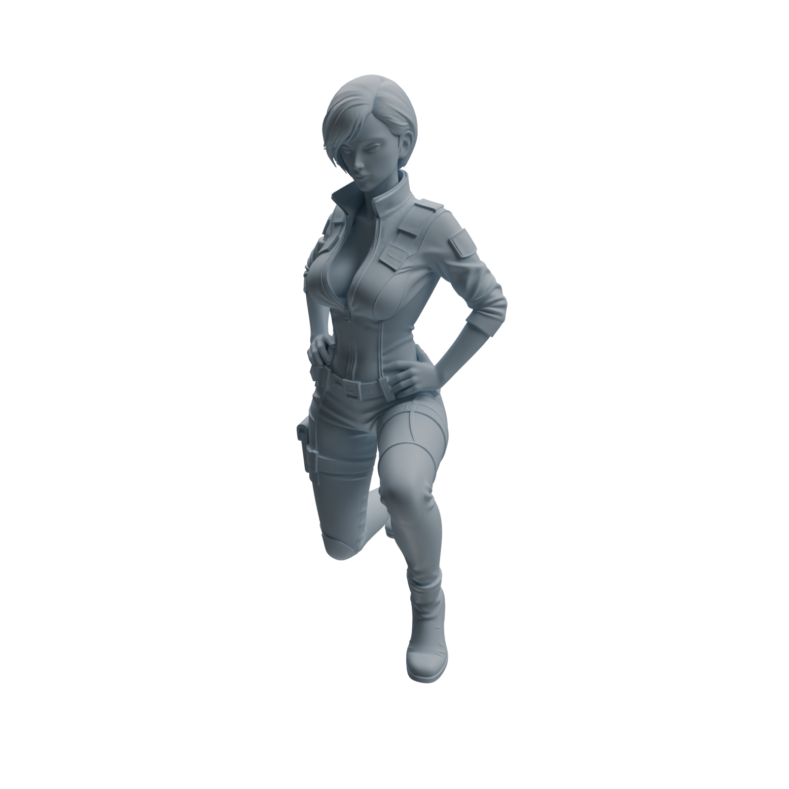 Detail view of MRY-SFW LYTR955 Seated Female Police Officer Character Modern Model 4 pcs Model