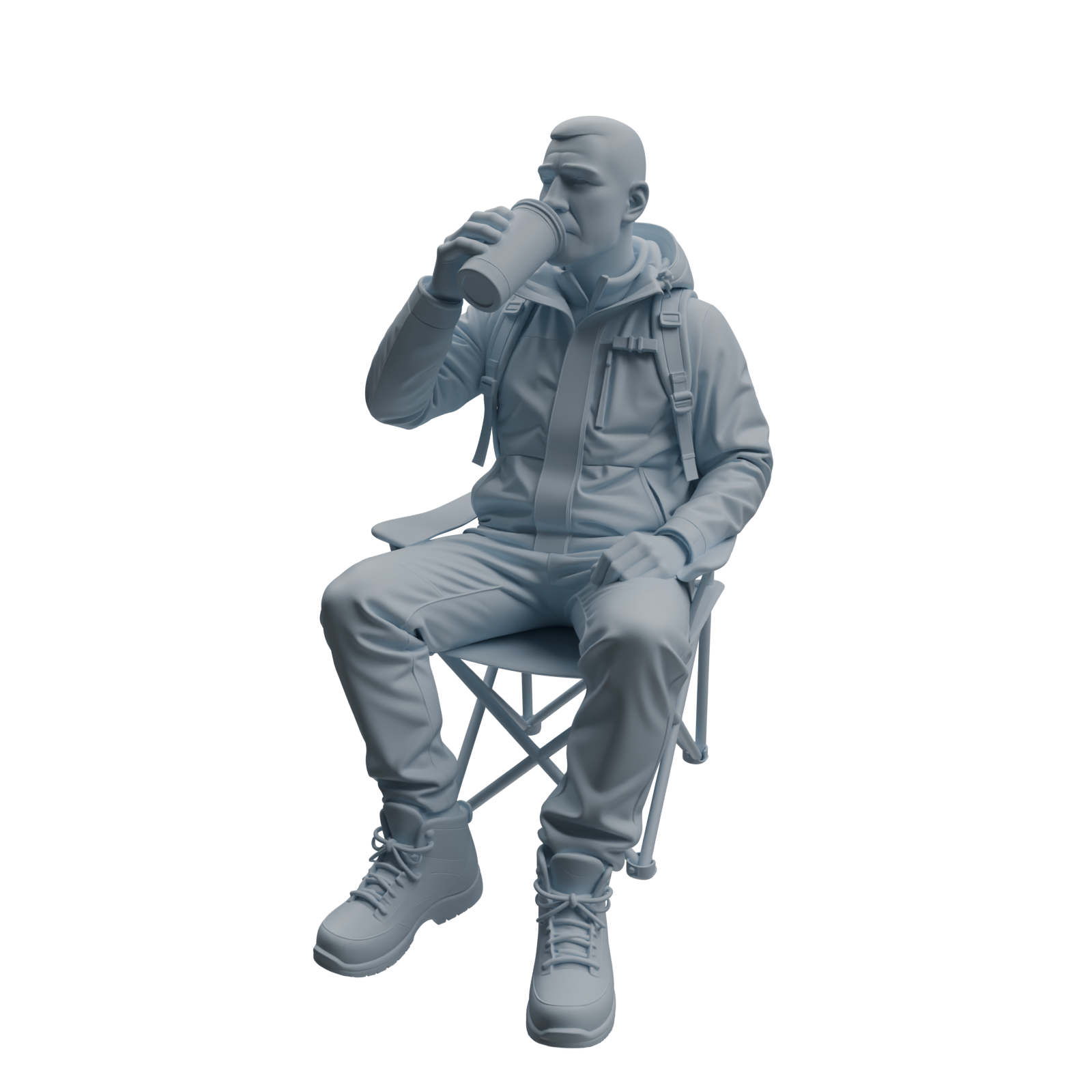 Detail view of MRY-SFW LYTR1020 Casual Camping Male Character Modern Model 4 pcs Model