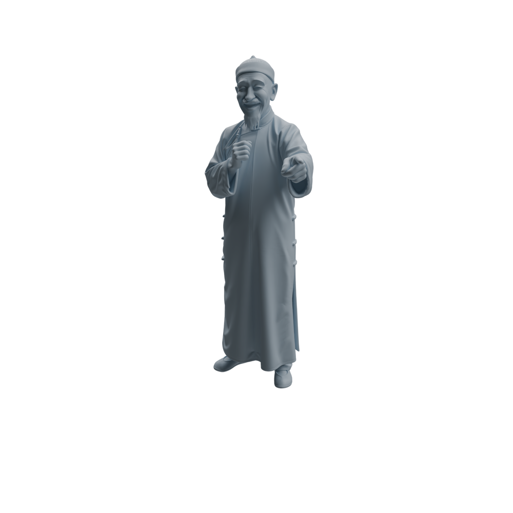 Detail view of MRY-SFW LYTR987 Late Qing-Early Republic Teahouse Owner Character Modern Model 4 pcs Model