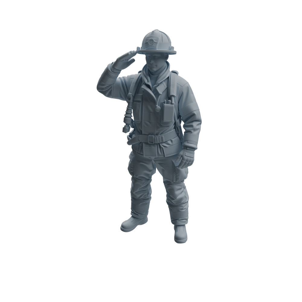 Detail view of MRY-SFW LYTR1062 Firefighter Occupation Pose Character Modern Model 4 pcs Model