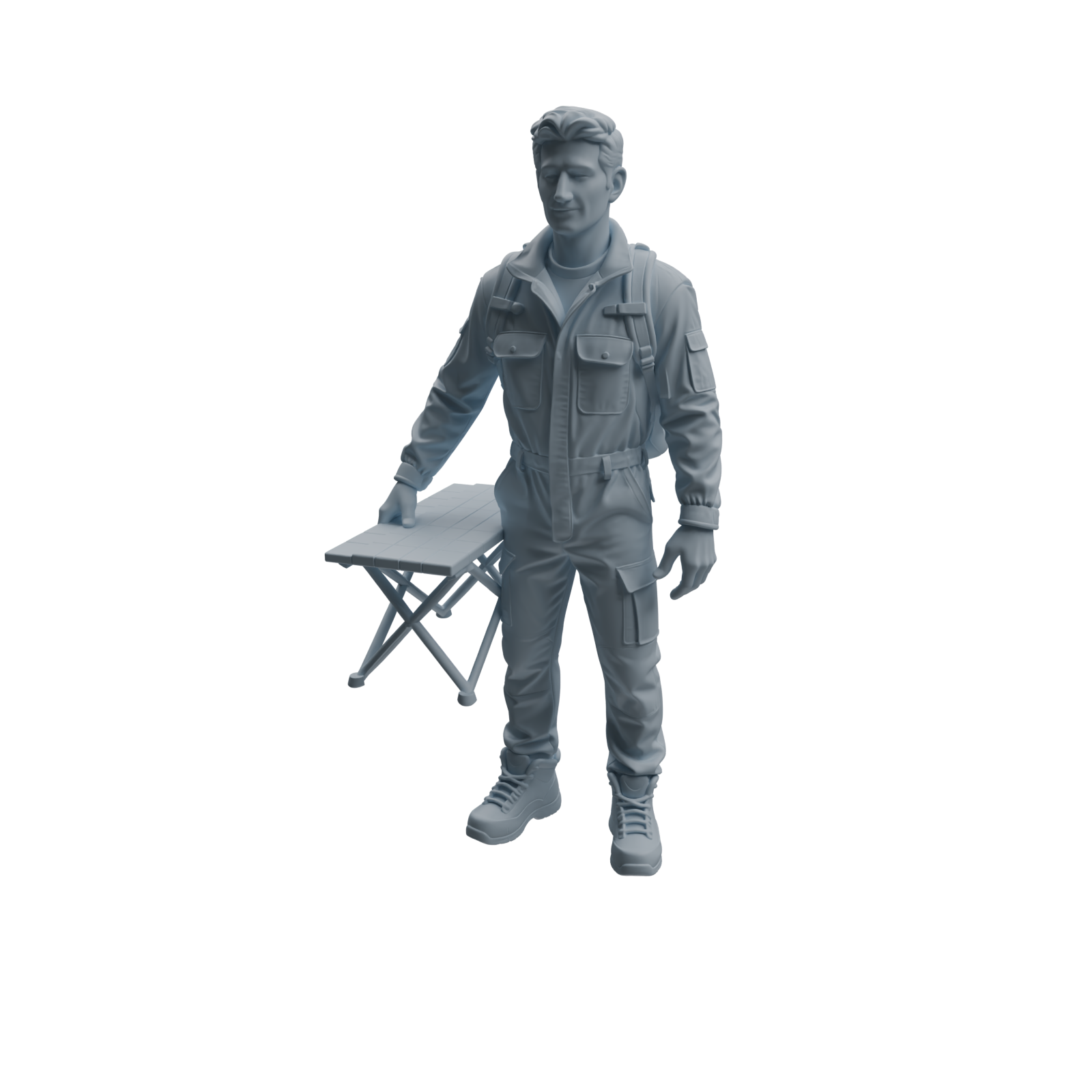 Detail view of MRY-SFW LYTR1014 Adventure Camping Male Character Modern Model 4 pcs Model