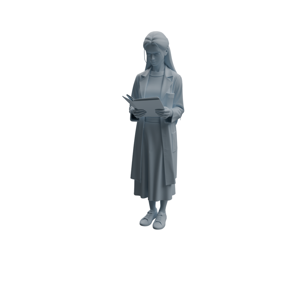 Detail view of MRY-SFW LYTR1004 Female Medical Staff in Uniform Character Modern Model 4 pcs Model