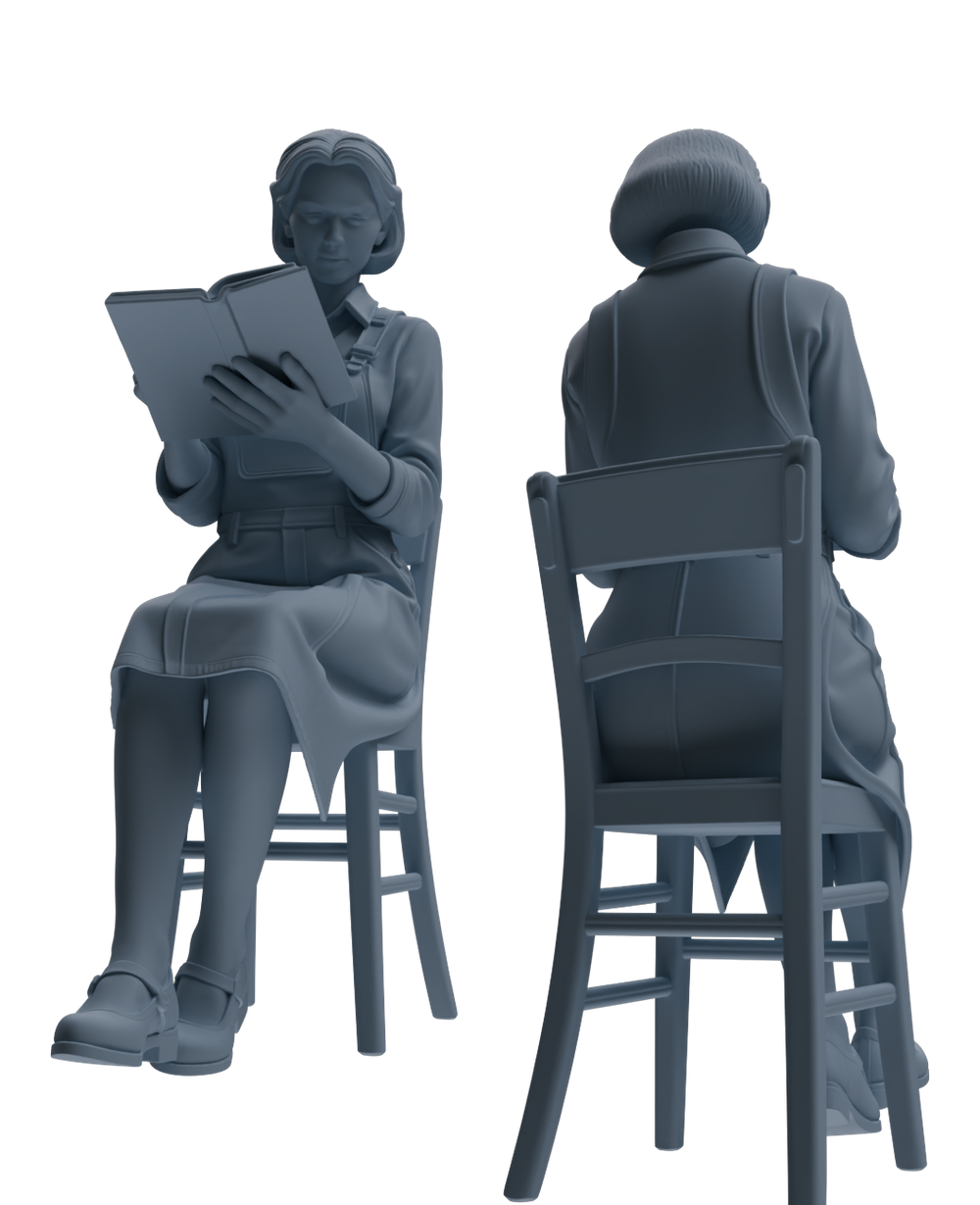 Detail view of MRY-SFW LYTR907 Reading Woman Multi-pose Modern Model 3 pcs Model