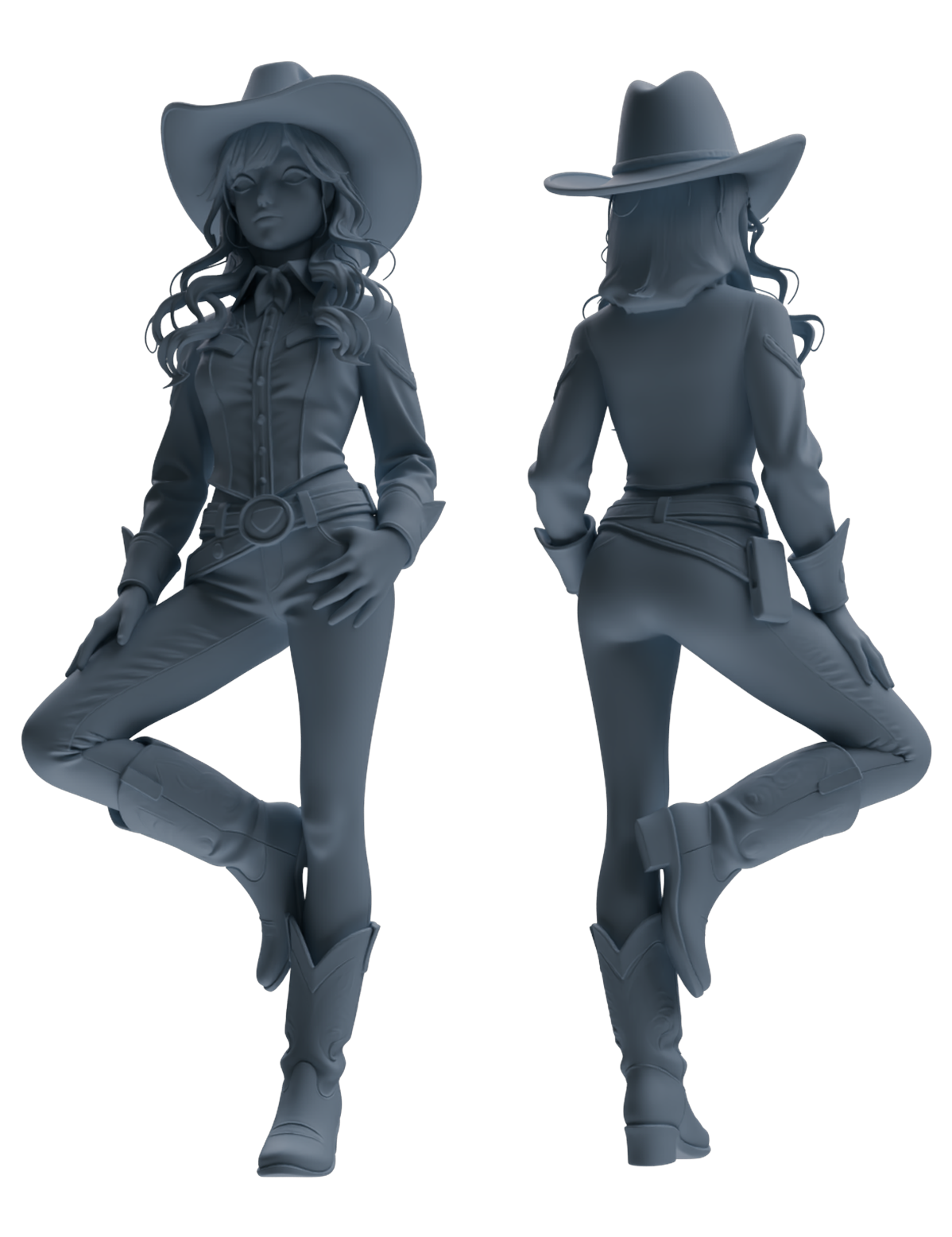 Detail view of MRY-SFW LYTR892 Multi-style Cowgirl Modern Model 4 pcs Model