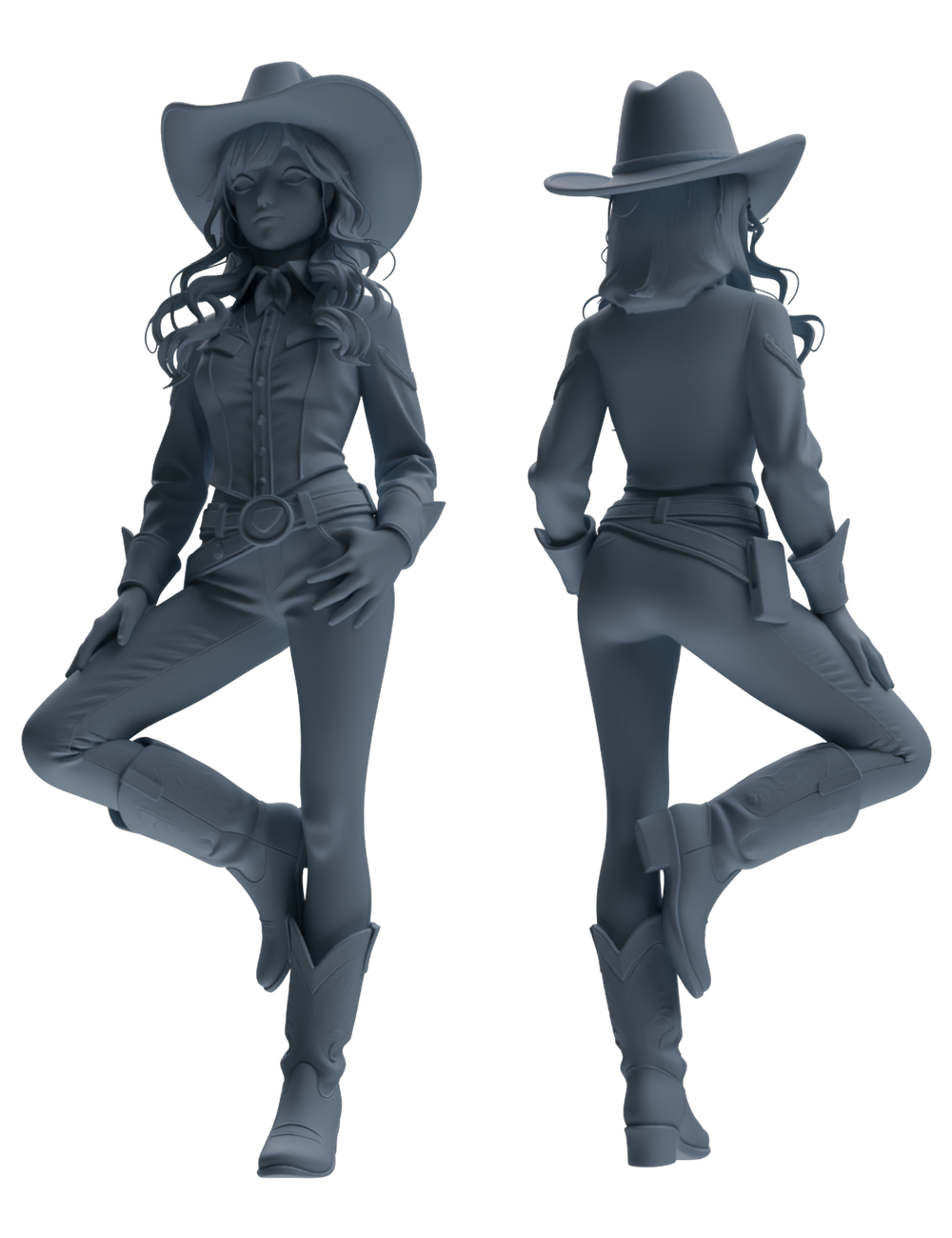 Detail view of MRY-SFW LYTR892 Multi-style Cowgirl Modern Model 4 pcs Model