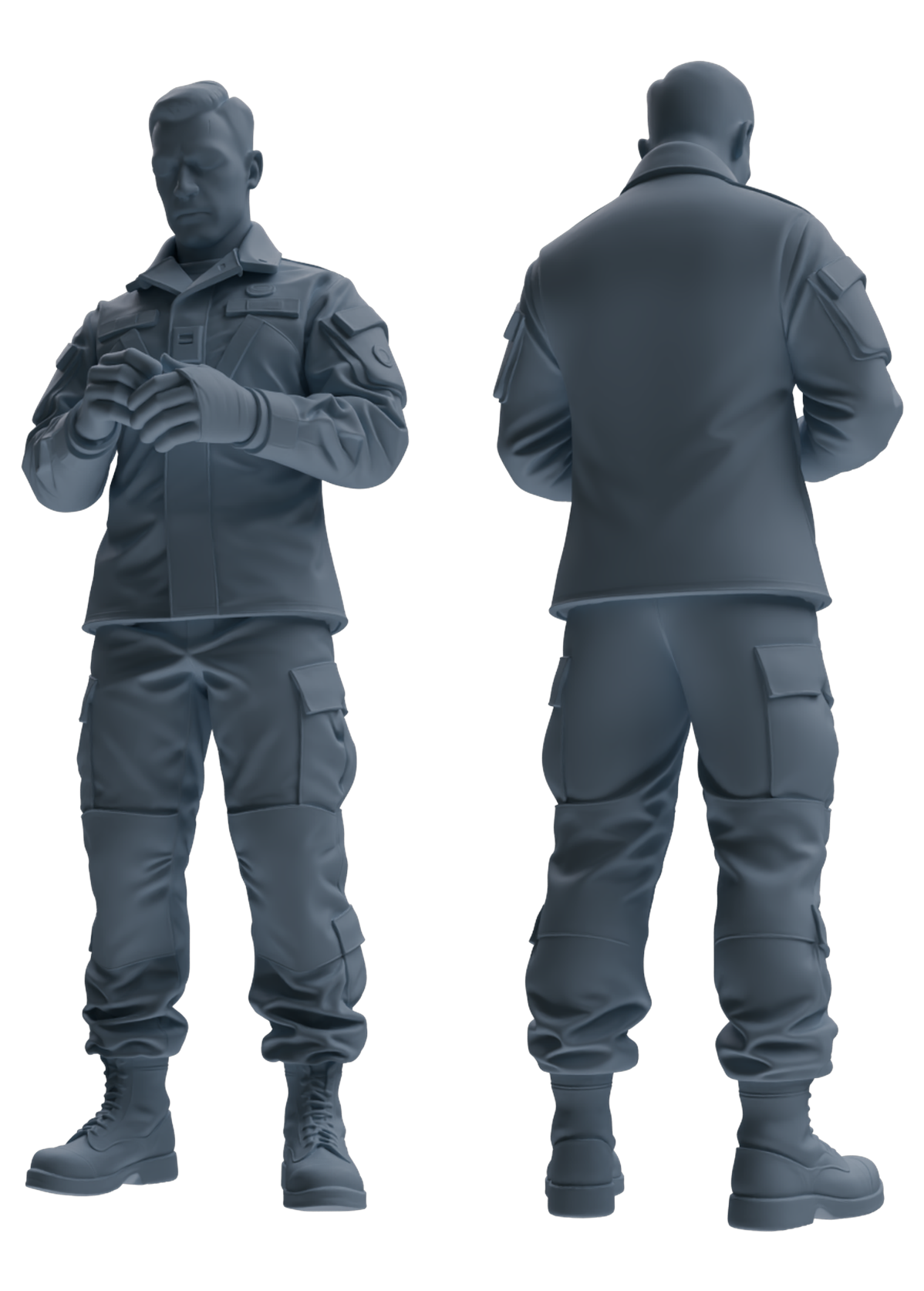 MRY-SFW SSTR210 Miniatures Soldier Model Kit WWII Soldier Organizing Gear Pose Modern Model 4 pcs