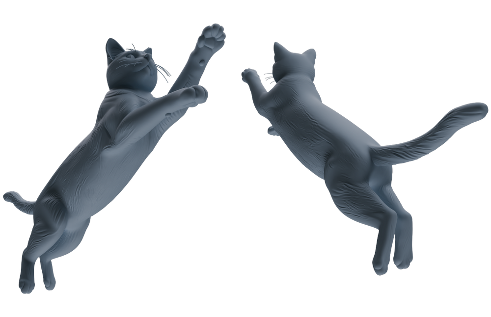 Detail view of MRY-SFW LYTR844 Cat Pose Model 4 pcs Miniature Car Diorama Figures Scene Props Accessories Resin Model