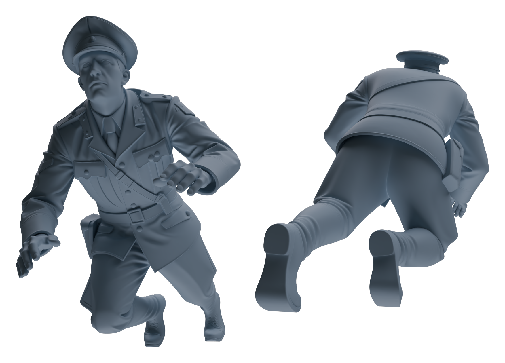 Detail view of MRY-SFW LYGR582 WWII French Army Six-Person Ambush Group Model