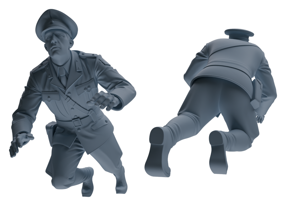 Detail view of MRY-SFW LYGR582 WWII French Army Six-Person Ambush Group Model