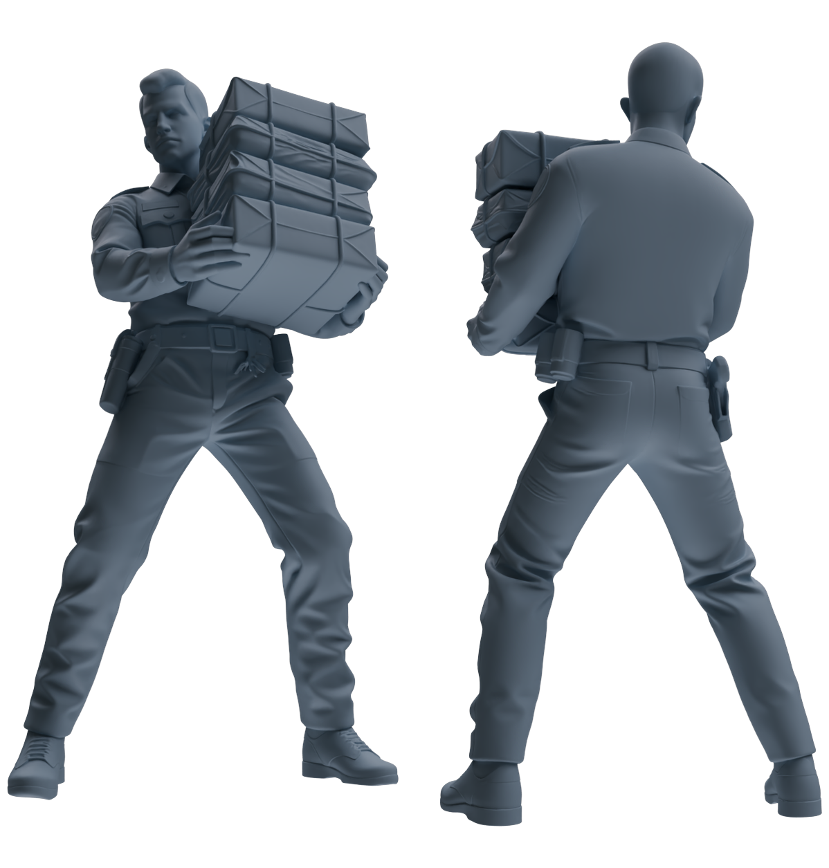 Detail view of MRY-SFW LYGR670 Los Angeles Patrol Police Six-Person Carrying Group Model