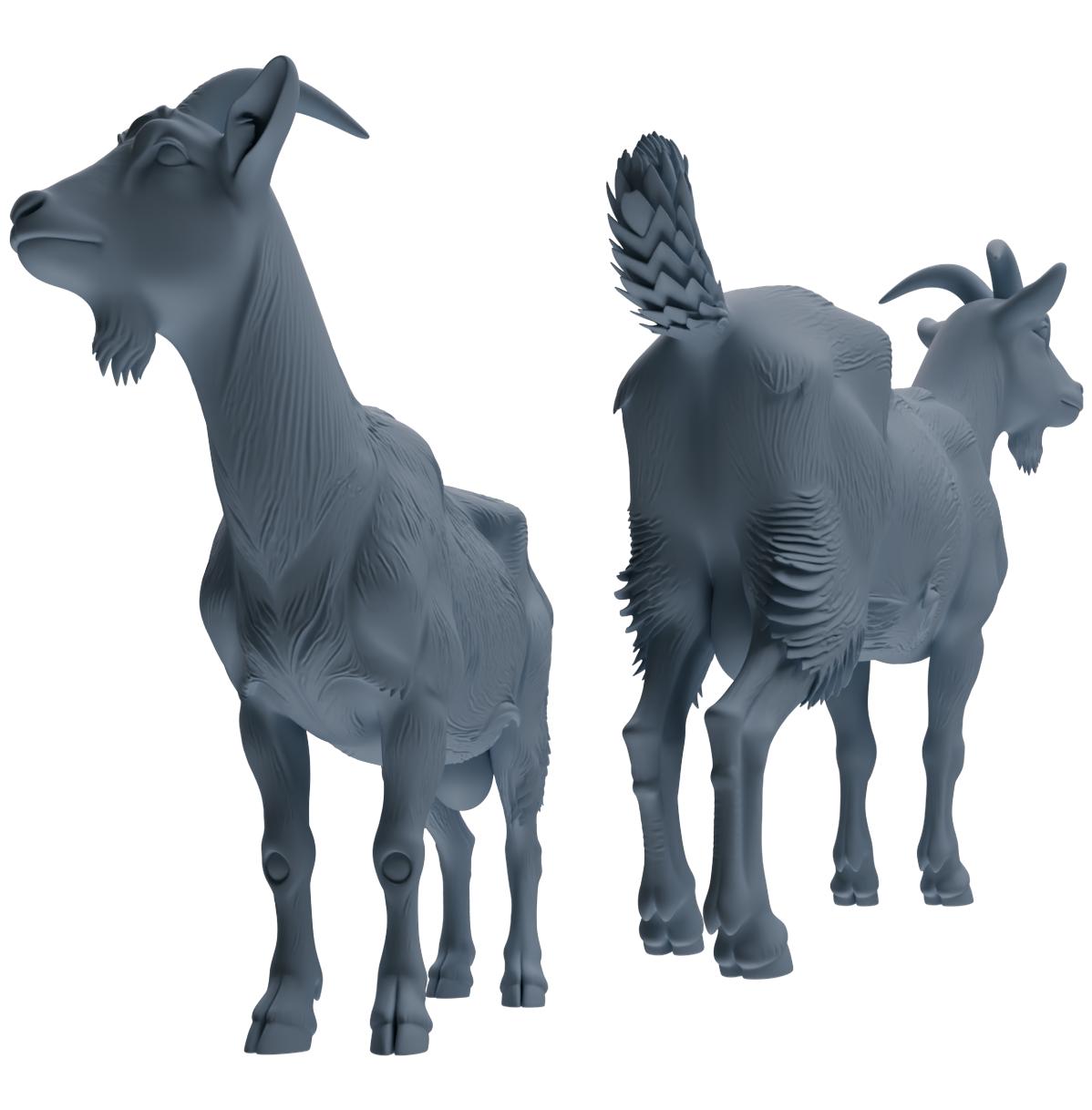Detail view of MRY-SFW LYTR846 Farm Goat Pose Model 4 pcs Miniature Car Diorama Figures Scene Props Accessories Resin Model