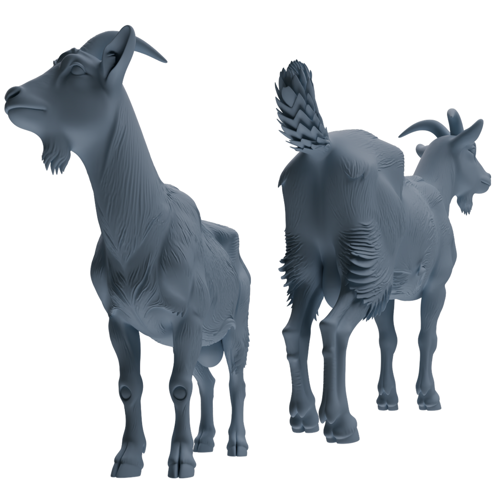 Detail view of MRY-SFW LYTR846 Farm Goat Pose Model 4 pcs Miniature Car Diorama Figures Scene Props Accessories Resin Model