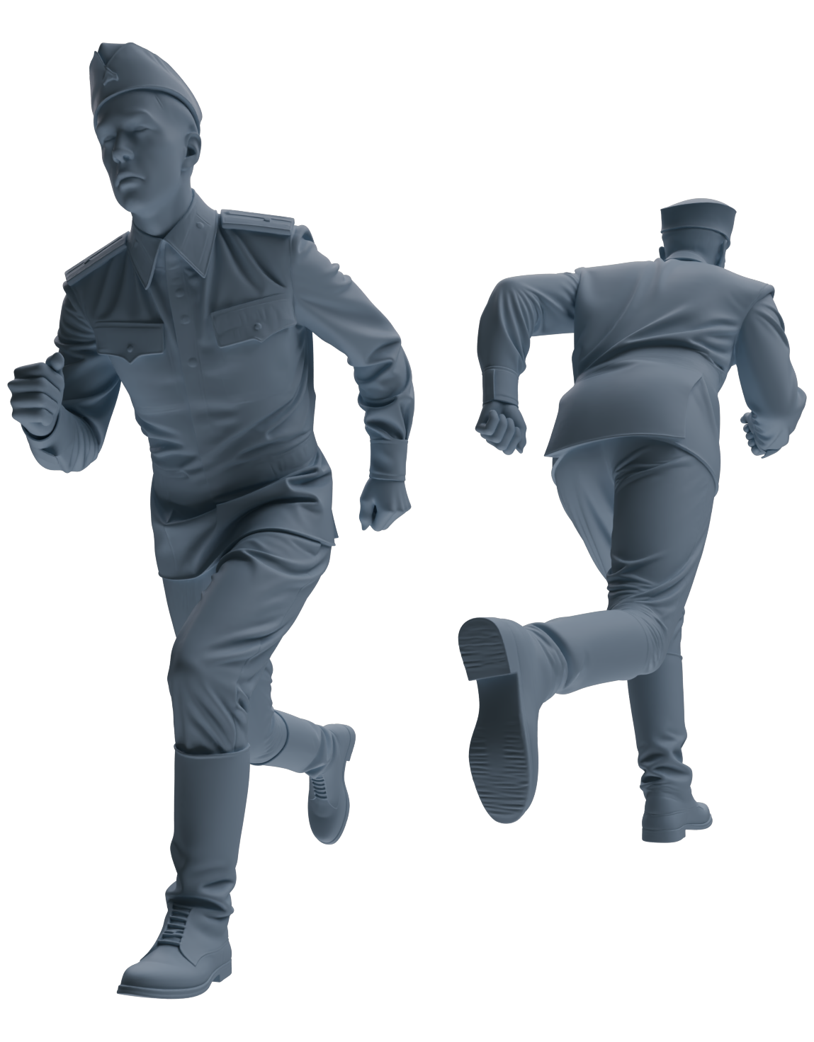 Detail view of MRY-SFW LYGR731 WWII Soviet Army War Scene Six-Person Daily Routine Group Model