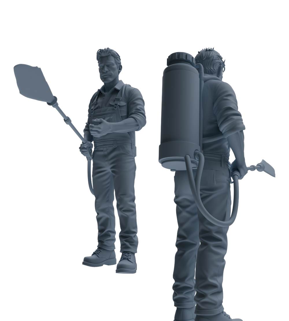 Detail view of MRY-SFW LYTR906 Farm Worker Man Modern Model 4 pcs Model