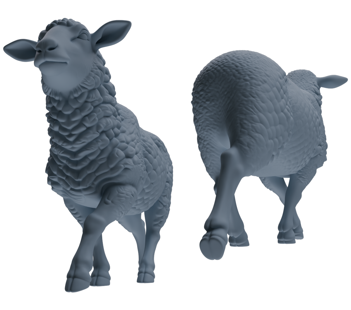 Detail view of MRY-SFW LYTR845 Farm Sheep Pose Model 4 pcs Miniature Car Diorama Figures Scene Props Accessories Resin Model