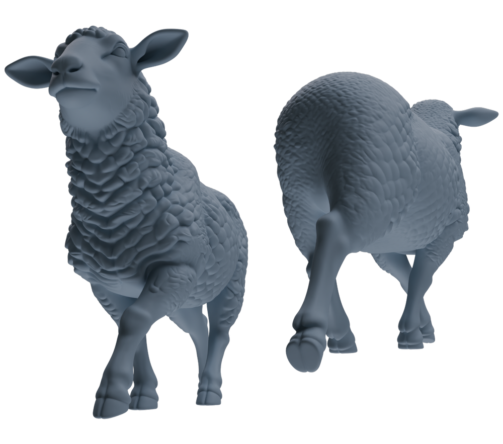 Detail view of MRY-SFW LYTR845 Farm Sheep Pose Model 4 pcs Miniature Car Diorama Figures Scene Props Accessories Resin Model