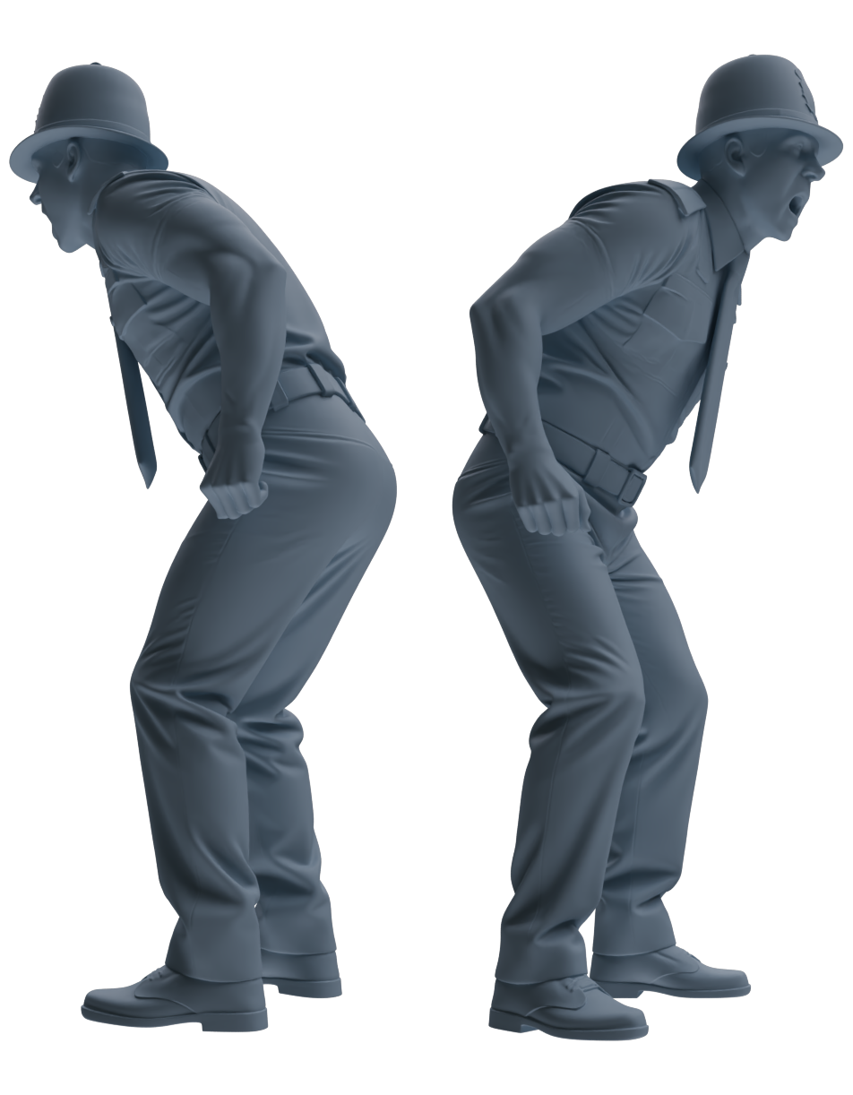 Detail view of MRY-SFW LYGR806 Modern British Police Six-Person Punishment Group Model