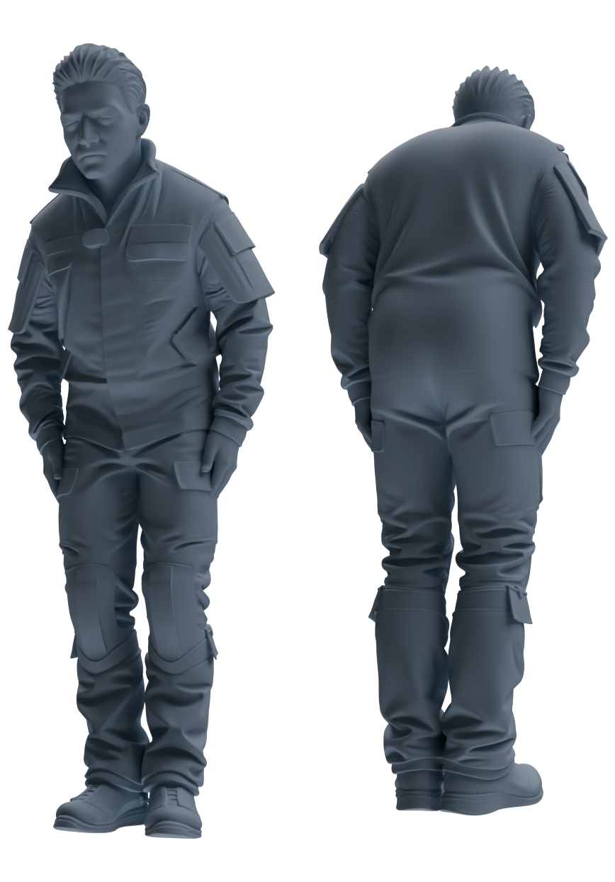Detail view of MRY-SFW LYGR698 Modern U.S. Military Six-Person Reprimand Group Model