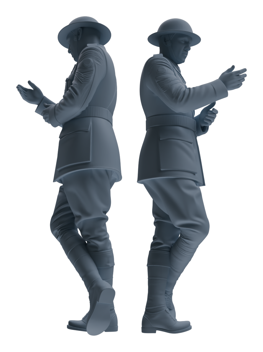 Detail view of MRY-SFW LYGR600 Historical WWII British Army Six-Person Daily Routine 2 Model