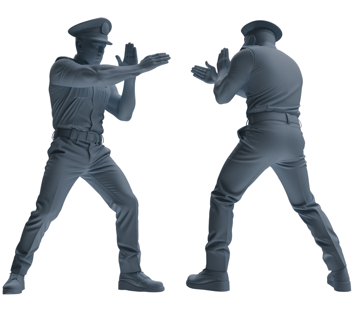 Detail view of MRY-SFW LYGR763 Modern Hong Kong Police Six-Person Combat Group Model
