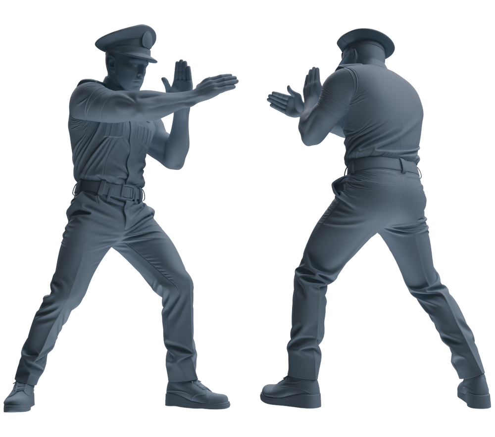 Detail view of MRY-SFW LYGR763 Modern Hong Kong Police Six-Person Combat Group Model