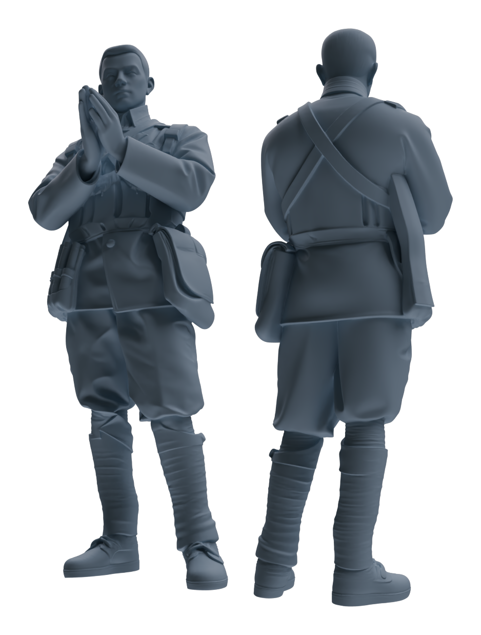 Detail view of MRY-SFW LYGR610 Historical People's Liberation Army Six-Person Command Group Model