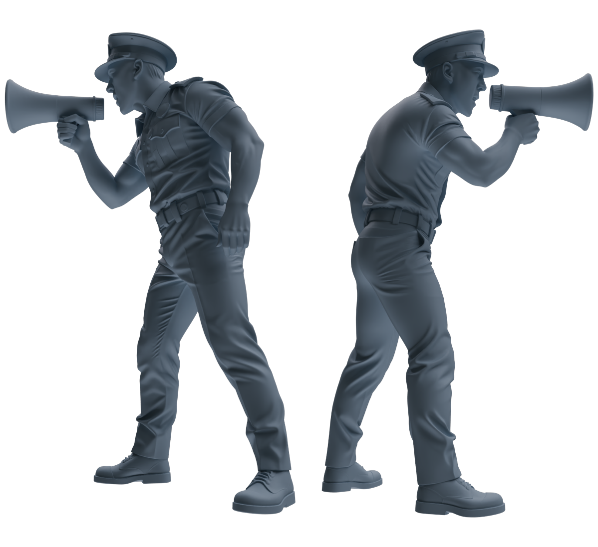 Detail view of MRY-SFW LYGR773 Modern Hong Kong Police Seven-Person Blocking Group Model