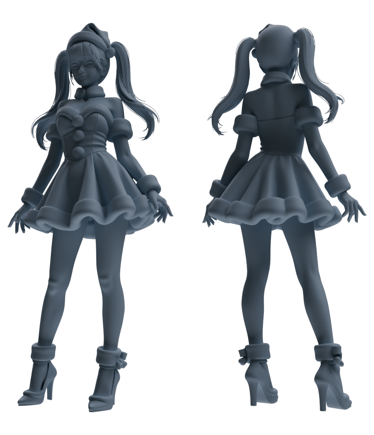 Detail view of MRY-SFW LYTR881 Christmas Style Girl Figure Modern Model 4 pcs Model