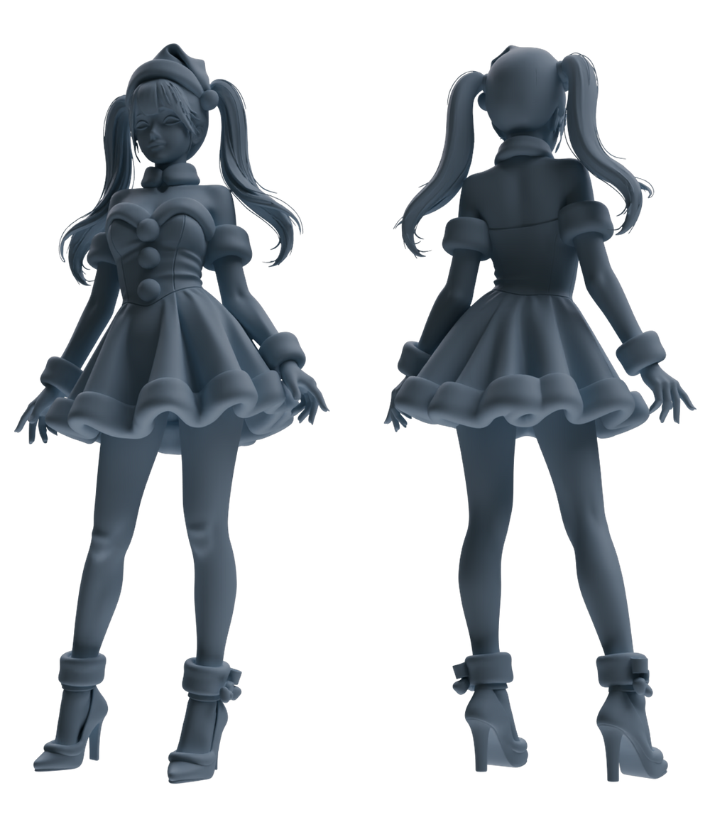 Detail view of MRY-SFW LYTR881 Christmas Style Girl Figure Modern Model 4 pcs Model