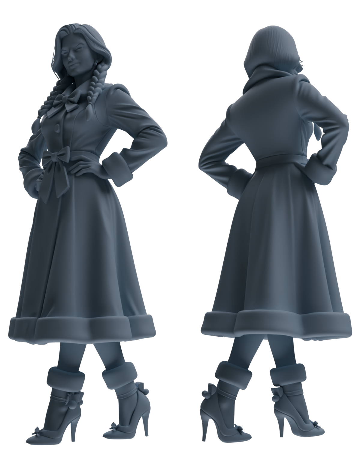 Detail view of MRY-SFW LYTR882 Christmas Themed Woman Figure Modern Model 4 pcs Model