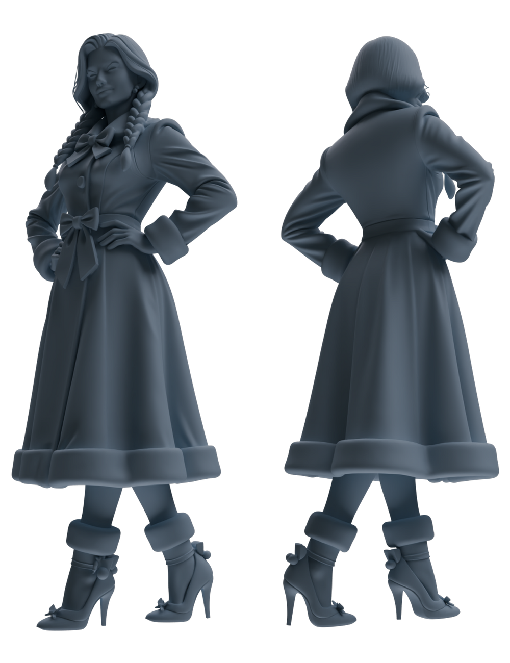 Detail view of MRY-SFW LYTR882 Christmas Themed Woman Figure Modern Model 4 pcs Model